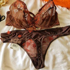 Brown Bra and Pantie Set - Chantelle Designer